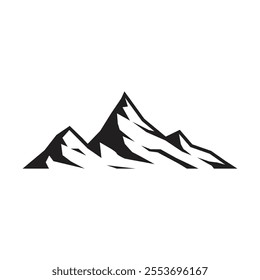 Mountains icon design black and white color