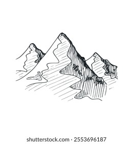 Mountains icon design black and white color