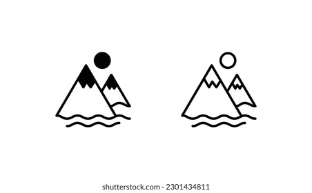 Mountains icon design with white background stock illustration
