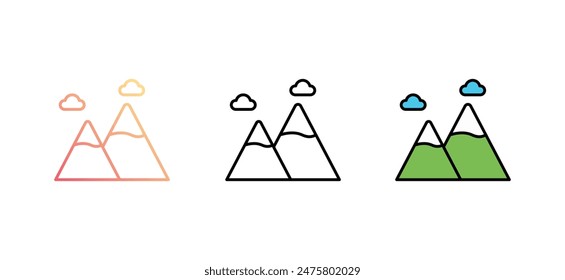 Mountains icon design with white background stock illustration