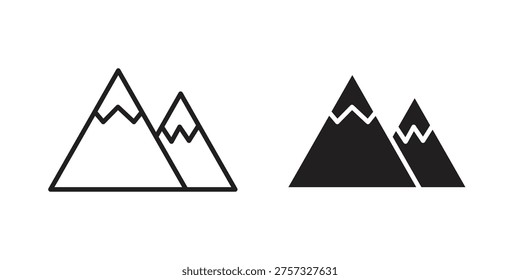 Mountains icon - editable stroke vector illustration eps10.