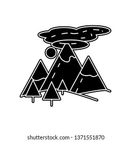 the mountains icon. Element of Camping for mobile concept and web apps icon. Glyph, flat icon for website design and development, app development