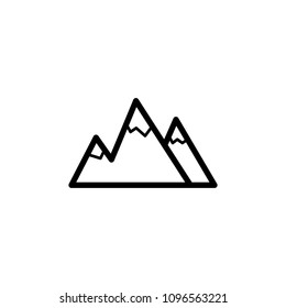 the mountains icon. Element of navigation for mobile concept and web apps. Thin line the mountains icon can be used for web and mobile on white background