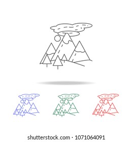 the mountains icon. Elements of camping multi colored icons. Premium quality graphic design icon. Simple icon for websites, web design mobile app, info graphics on white background