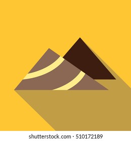 Mountains icon. Flat illustration of mountains vector icon for web