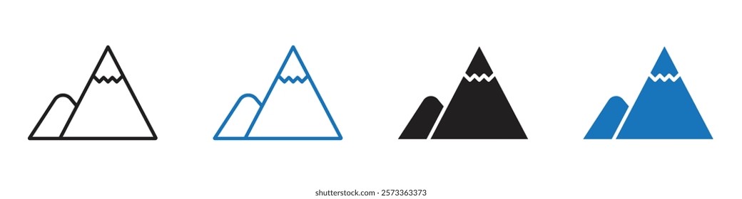 Mountains icon Flat line symbol