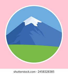 Mountains icon in flat style. Vector illustration.
