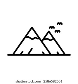 Mountains icon in line style. Landscape icon in line style