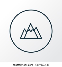Mountains icon line symbol. Premium quality isolated hill element in trendy style.