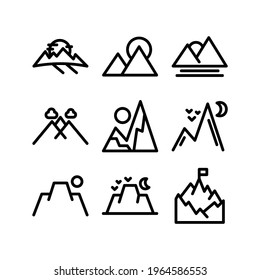 mountains icon or logo isolated sign symbol vector illustration - Collection of high quality black style vector icons
