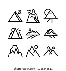 mountains icon or logo isolated sign symbol vector illustration - Collection of high quality black style vector icons
