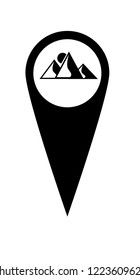 
mountains icon and map pin.logo concept. Designed for your web site design, logo, app, UI
