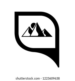 
mountains icon and map pin.logo concept. Designed for your web site design, logo, app, UI
