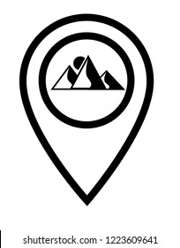 
mountains icon and map pin.logo concept. Designed for your web site design, logo, app, UI
