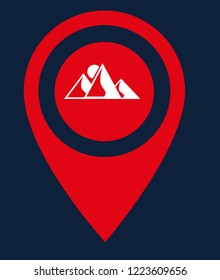 
mountains icon and map pin.logo concept. Designed for your web site design, logo, app, UI
