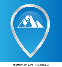 
mountains icon and map pin.logo concept. Designed for your web site design, logo, app, UI
