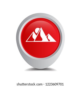 
mountains icon and map pin.logo concept. Designed for your web site design, logo, app, UI
