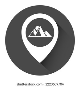 
mountains icon and map pin.logo concept. Designed for your web site design, logo, app, UI
