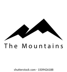 The mountains icon. Mountain Shapes For Logo. Rocks and peaks