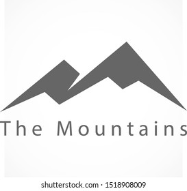 The mountains icon. Mountain Shapes For Logo. Rocks and peaks