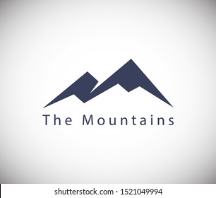 The mountains icon. Mountain Shapes For Logo. Rocks and peaks