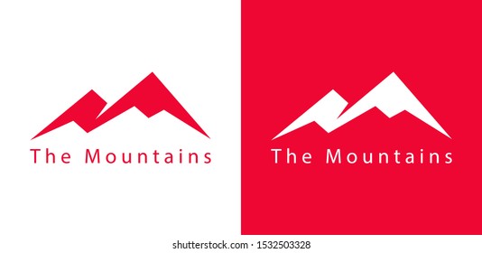 The mountains icon. Mountain Shapes For Logo. Rocks and peaks
