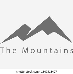 The mountains icon. Mountain Shapes For Logo. Rocks and peaks