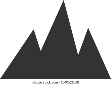 Mountains icon on a white background. Isolated mountains symbol with flat style.