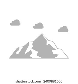 mountains icon on a white background, vector illustration