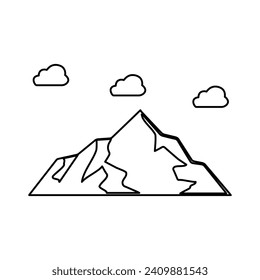 mountains icon on a white background, vector illustration