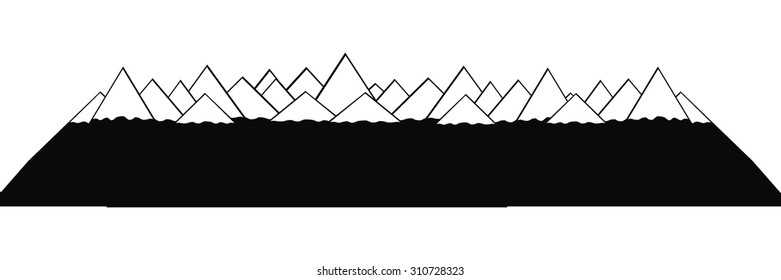 Mountains icon on white background. Vector illustration.