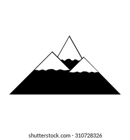 Mountains icon on white background. Vector illustration.