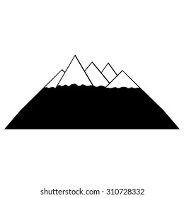 Mountains icon on white background. Vector illustration.