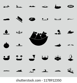 the mountains icon. Park and landscape icons universal set for web and mobile on colored background