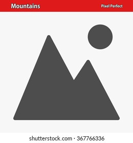 Mountains Icon. Professional, pixel perfect icons optimized for both large and small resolutions. EPS 8 format.