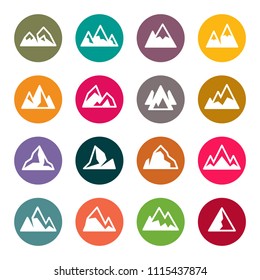 Mountains icon set
