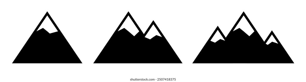 Conjunto de iconos de montañas diseño simple