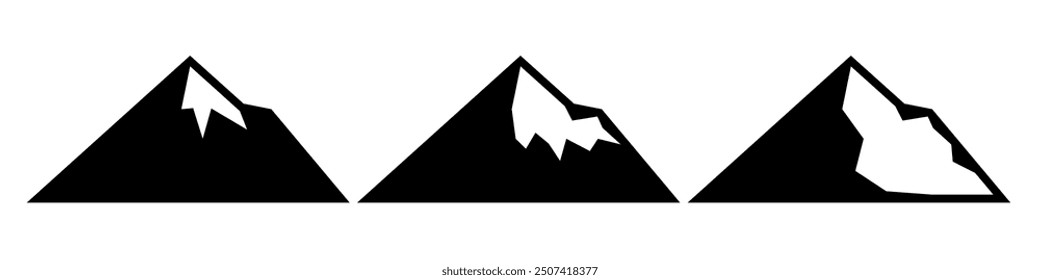 Conjunto de iconos de montañas diseño simple