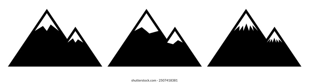 Mountains icon set simple design