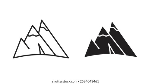 Mountains icon set in thin line. vector illustrations for web