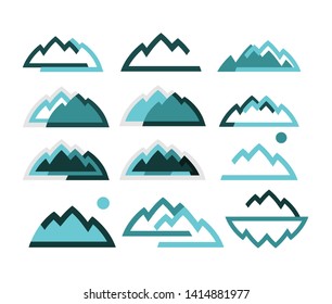 Mountains icon set  - Vector isolated on white background