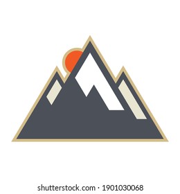 Mountains icon or sign, abstract vector illustration