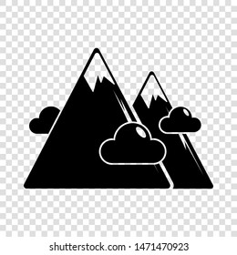 Mountains icon. Simple illustration of mountains vector icon for web