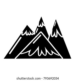 Mountains icon. Simple illustration of mountains vector icon for web