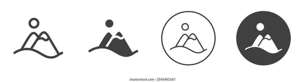 Bergsymbol Einfache Umrisse, Vektorlogo