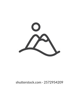 Mountains icon Simple outline vector logo