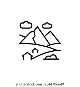 Icono de montañas. Icono de Simple Mountains para redes sociales, App y Diseño web. Ilustración vectorial.