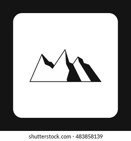 Mountains icon in simple style isolated on white background. Nature symbol vector illustration