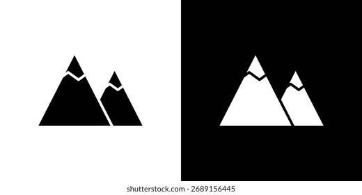 Símbolo del icono de las montañas. símbolo plano simple en el fondo en blanco.