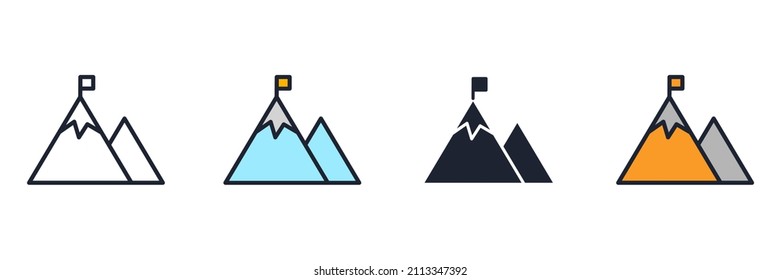 Mountains icon symbol template for graphic and web design collection logo vector illustration